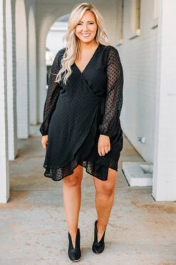 Dinner Date Dress, Black -Chic Soul Store 1B0A8341