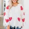 Give Love Sweater, Off White 1 Give Love Sweater, Off White -Chic Soul Store 1B0A8950