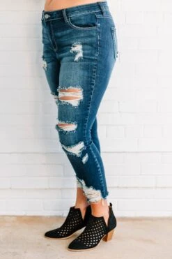 Can't Say Goodbye Skinny Jeans, Dark Wash -Chic Soul Store 1B0A9760