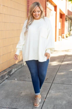 Yours In A Heartbeat Top, Cream -Chic Soul Store 1B7A6556