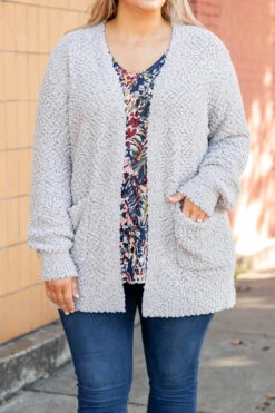 Latte Lover Cardigan, Light Gray -Chic Soul Store 1B7A6613