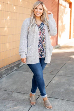 Latte Lover Cardigan, Light Gray -Chic Soul Store 1B7A6616