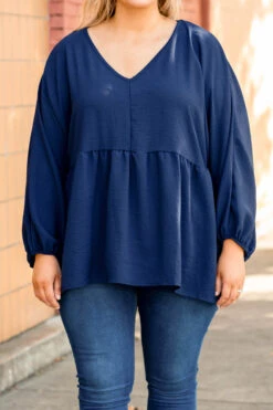 This Is Real, This Is Me Top, Navy -Chic Soul Store 1B7A6723