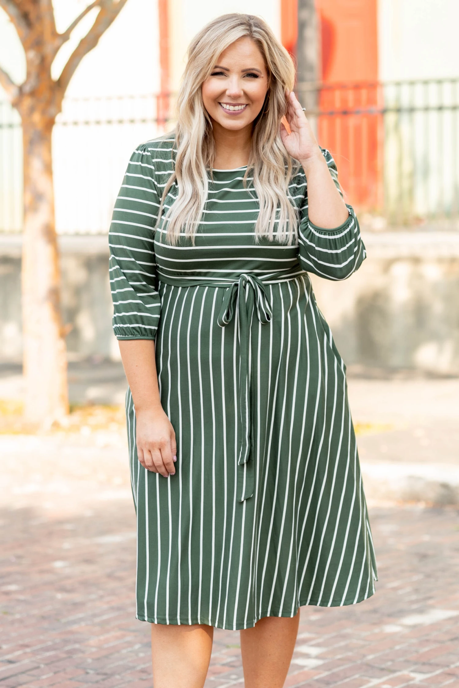 Holding Hands On The Boardwalk Dress, Olive 3 Holding Hands On The Boardwalk Dress, Olive