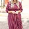 Holding Hands On The Boardwalk Dress, Wine -Chic Soul Store 1B7A7229 Edit