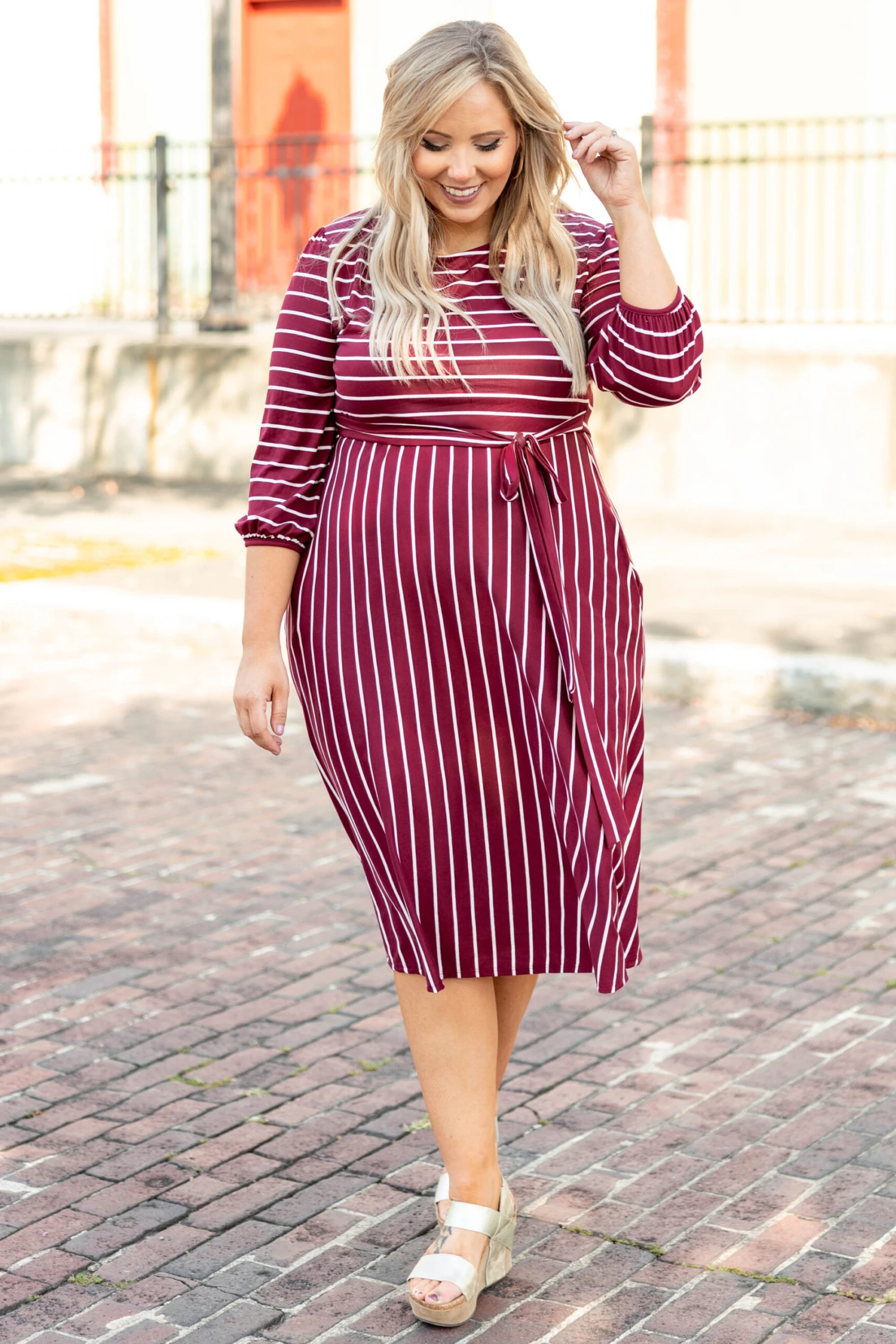 Holding Hands On The Boardwalk Dress, Wine 4 Holding Hands On The Boardwalk Dress, Wine - Image 2