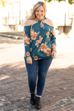 Fancy Finding You Top, Teal -Chic Soul Store 1B7A8152