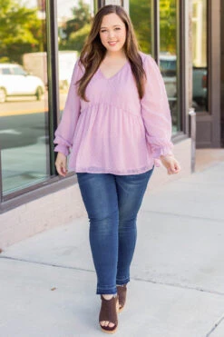 Party In Dots Top, Mauve -Chic Soul Store 1B7A8359