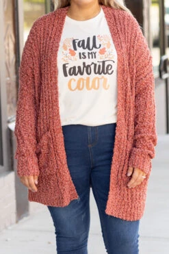 Snowed In Cardigan, Rust -Chic Soul Store 1B7A8543