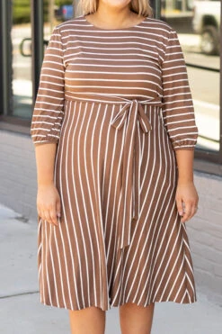 Holding Hands On The Boardwalk Dress, Taupe -Chic Soul Store 1B7A8768