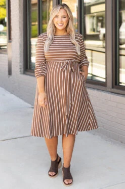 Holding Hands On The Boardwalk Dress, Taupe -Chic Soul Store 1B7A8769