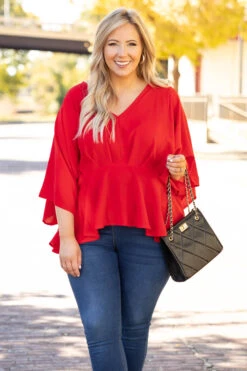 A Cool Flow Blouse, Red