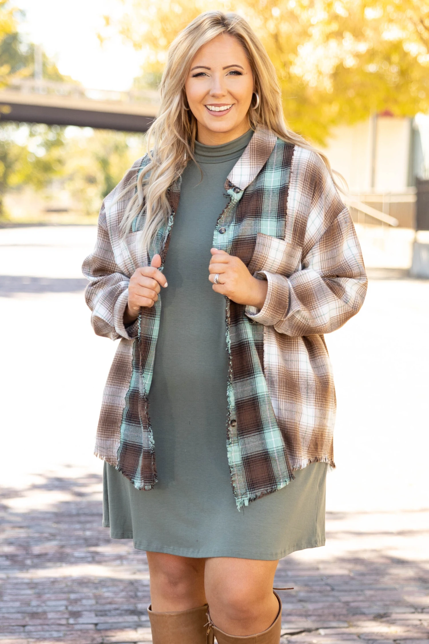 It's Going Down Shacket, Ivory-Brown 3 It's Going Down Shacket, Ivory-Brown