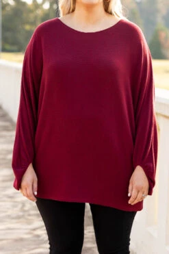 Still The One Tunic, Dark Ruby -Chic Soul Store 1I5A2373