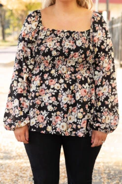 Busy Night Out Blouse, Black-Taupe -Chic Soul Store 1I5A7676