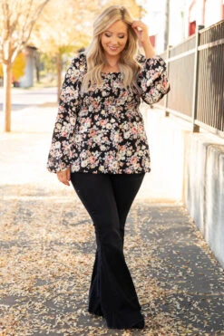 Busy Night Out Blouse, Black-Taupe -Chic Soul Store 1I5A7679