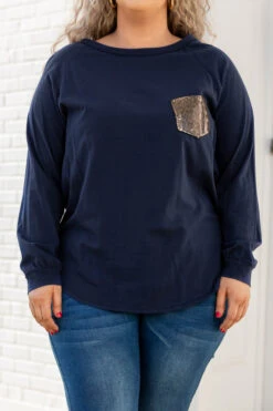 Curved Hem Slouchy Dolman Tunic, Navy Sequin 16 Curved Hem Slouchy Dolman Tunic, Navy Sequin -Chic Soul Store 1I5A7886 Edit