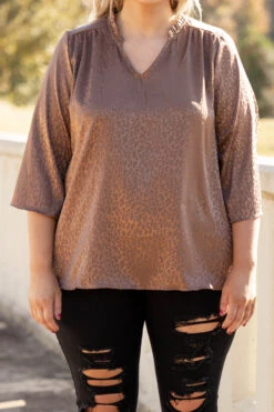 Come Prepared Blouse, Mocha -Chic Soul Store 1I5A8360
