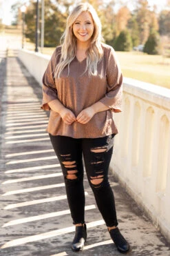 Come Prepared Blouse, Mocha -Chic Soul Store 1I5A8362