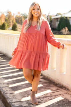 Everything Is Groovy Dress, Rust -Chic Soul Store 1I5A8512