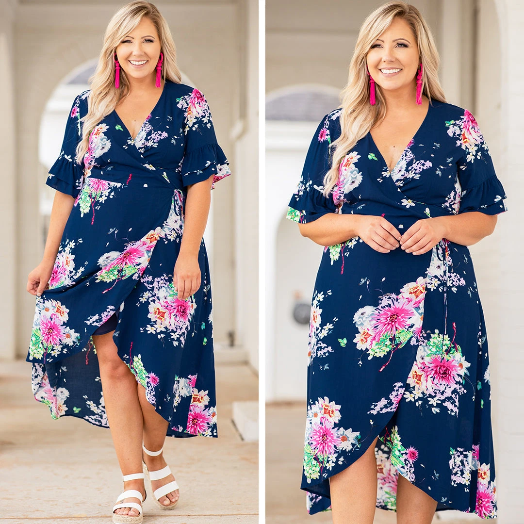 Love In Bloom Dress, Navy 8 Love In Bloom Dress, Navy - Image 6