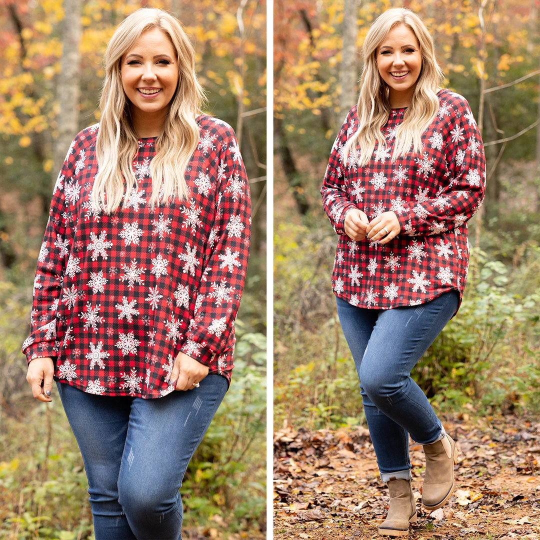 Curved Hem Slouchy Dolman Tunic, Festive Red 10 Curved Hem Slouchy Dolman Tunic, Festive Red - Image 8