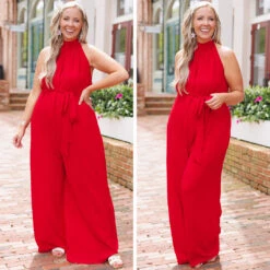 Beautiful Essence Jumpsuit, Red -Chic Soul Store 1 3fab1f82 4cd0 42d9 b2a7 d8e4b7558c08