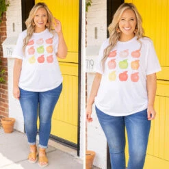 A Is For Apple Tee, Solid White Triblend -Chic Soul Store 1 418234f7 b248 45a7 ade6 14b22afc65a2