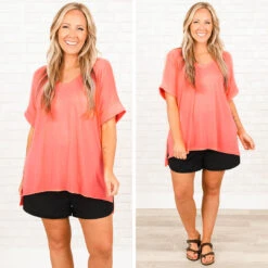 Comfy Travels Top, Neon Peach -Chic Soul Store 1 524417a4 e287 4316 8f00 34ffeaa86f92