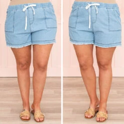 A Sunny Breeze Shorts, Light Denim -Chic Soul Store 1 559009b1 f4ef 441c 9ec8 243a08a255fc
