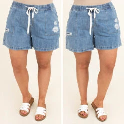 Catch The Tide Shorts, Denim Blue -Chic Soul Store 1 58998e29 089a 4730 a4e5 3592256f10c6