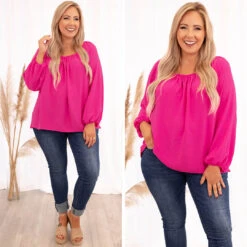 Changing Myself Blouse, Hot Pink -Chic Soul Store 1 6024d638 2536 42cf 98e2 b6cbc2c5dd4e