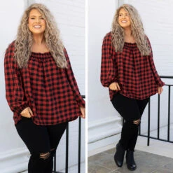 Cheerful Moments Top, Red -Chic Soul Store 1 a5f0de04 4c6f 4168 9877 6587056c620d