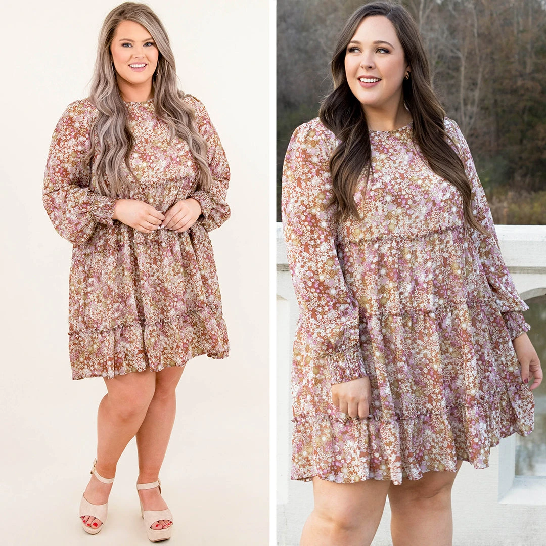 A Sky Full Of Flowers Dress, Cognac 8 A Sky Full Of Flowers Dress, Cognac - Image 6