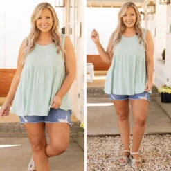 Weekender Waffle Babydoll, Mint -Chic Soul Store 1 bc630a80 7e13 4edf 9763 7ae3c445f9e1