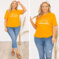 Be The Sunshine Tee, Heather Marmalade -Chic Soul Store 1 cf0436f2 2a5d 4d82 846a e724c5c8357b