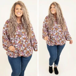 Blossoming Courage Top, Black Multi -Chic Soul Store 1 dac43896 88e1 46c6 8680 0b5920962811