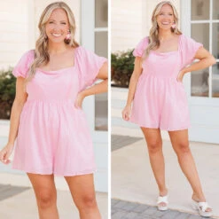 Beautiful Days Ahead Romper, Pink -Chic Soul Store 1 db9637b8 5b7d 476a a9fa 3f0df7baff77