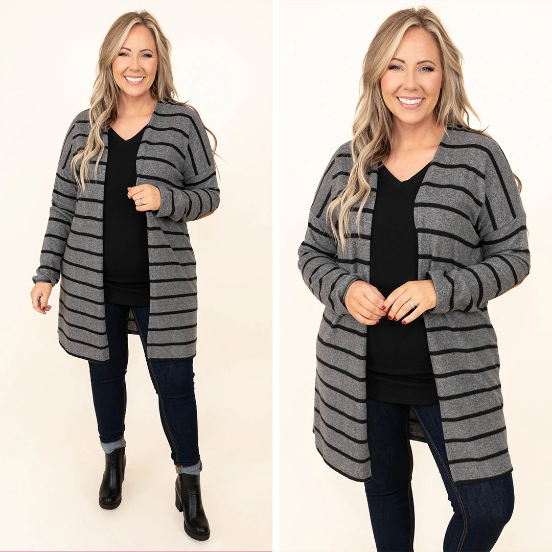 Bringing The Heat Cardigan, Charcoal-Black 8 Bringing The Heat Cardigan, Charcoal-Black - Image 6