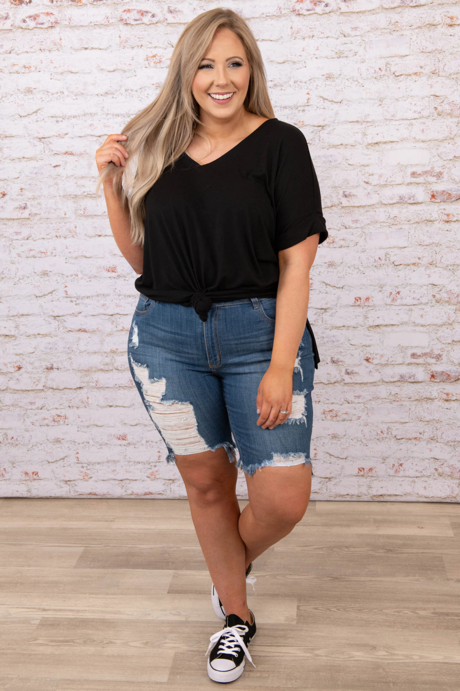 Sunny Day Shorts, Medium Wash 4 Sunny Day Shorts, Medium Wash - Image 2