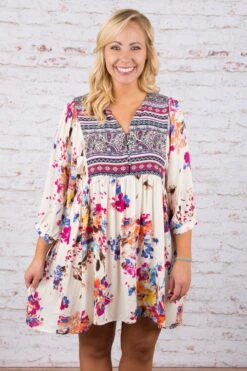 Boho Bouquet Dress, Cream