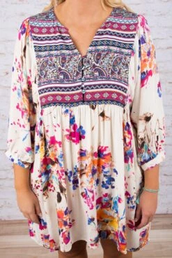 Boho Bouquet Dress, Cream -Chic Soul Store 20170503 SOL 9831