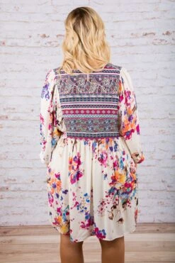 Boho Bouquet Dress, Cream -Chic Soul Store 20170503 SOL 9832