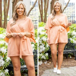 Super Cute Romper, Peach -Chic Soul Store 20 9c549cdf ab60 4315 b94a 6400984f45c7