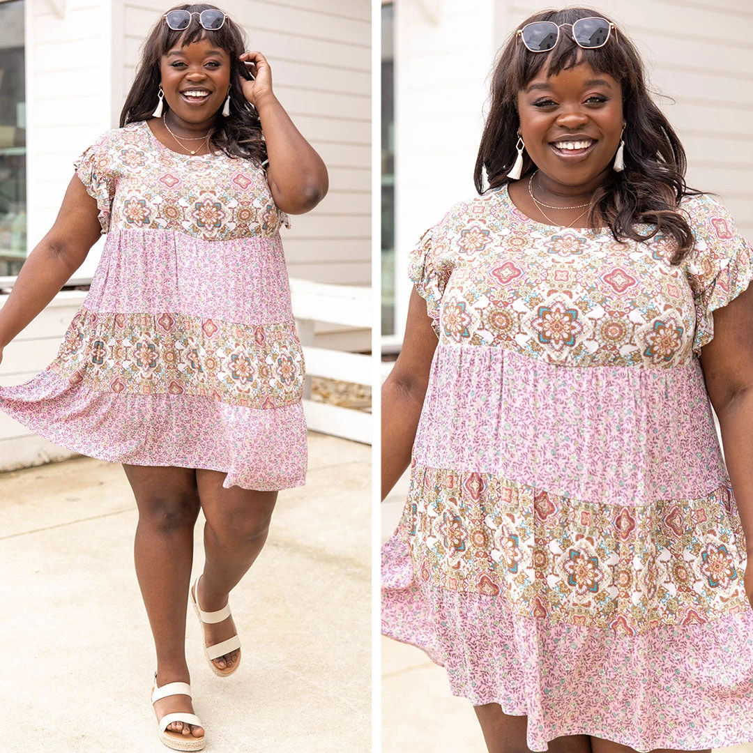 Celebrate With Champagne Dress, Ivory-Pink 8 Celebrate With Champagne Dress, Ivory-Pink - Image 6