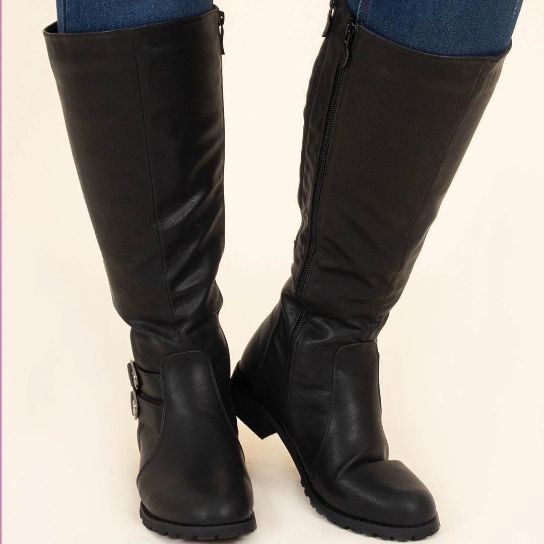Solely Mine Wide Calf Boots, Black 8 Solely Mine Wide Calf Boots, Black - Image 6