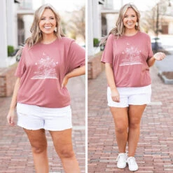 Reading Under The Moonlight Tee, Mauve -Chic Soul Store 21 b1535369 c3c8 4891 baaf 88ad208a495e