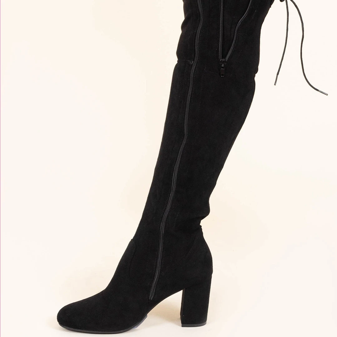 Slaying Suede Boots, Black 8 Slaying Suede Boots, Black - Image 6
