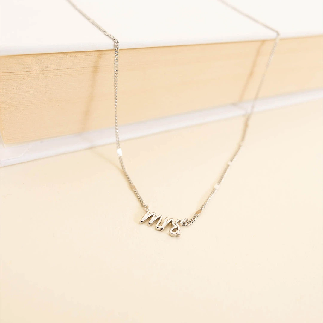 Call Me Mrs Necklace, Silver 5 Call Me Mrs Necklace, Silver - Image 3