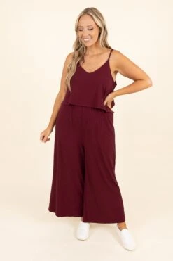 Finding My Peace Jumpsuit, Dark Burgundy 10 Finding My Peace Jumpsuit, Dark Burgundy -Chic Soul Store 2U7A0079